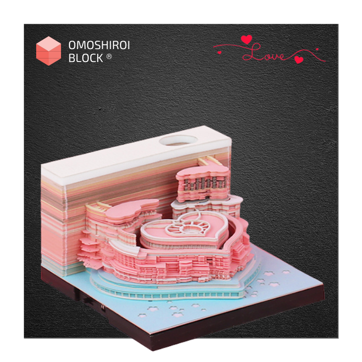 The Heart Shape Omoshiroi Block 3d Memo Pad Omoshiroi Block
