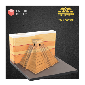 Maya Cultural Pyramid Mesoamerican pyramids Omoshiroi Block 3D Memo Pad Paper Model with Led Light